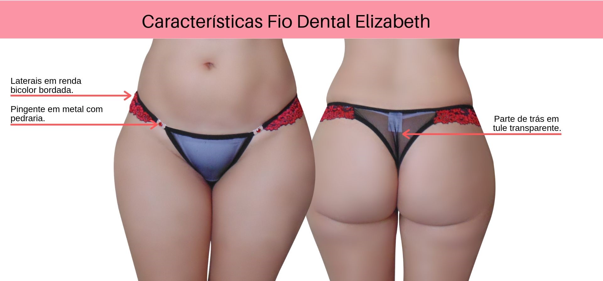 Detalhes Calcinha Fio Dental com Pingente Elizabeth